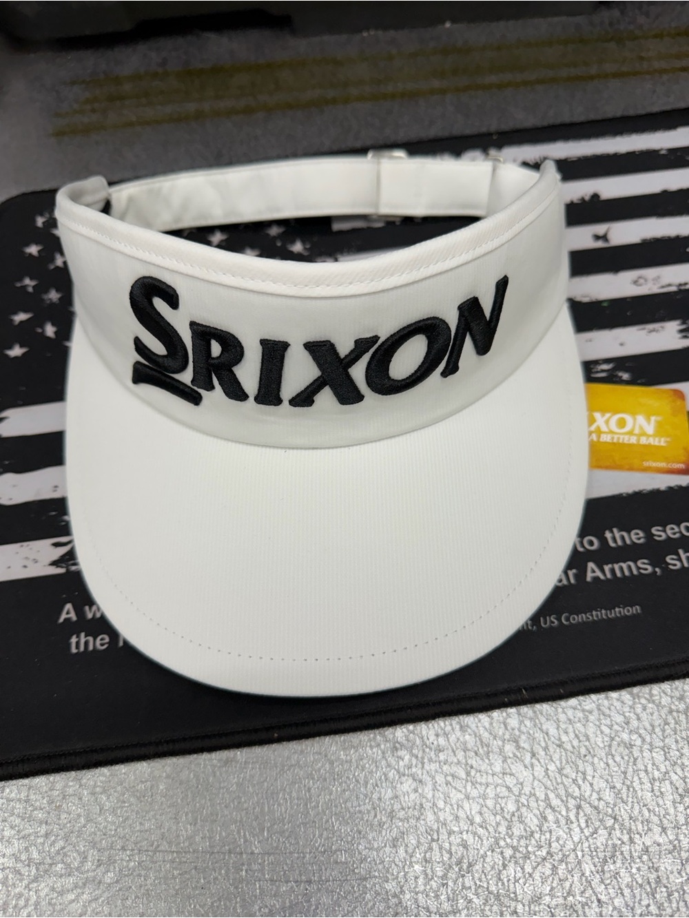RIXO Black and White Golf Visor with Contrast Trim